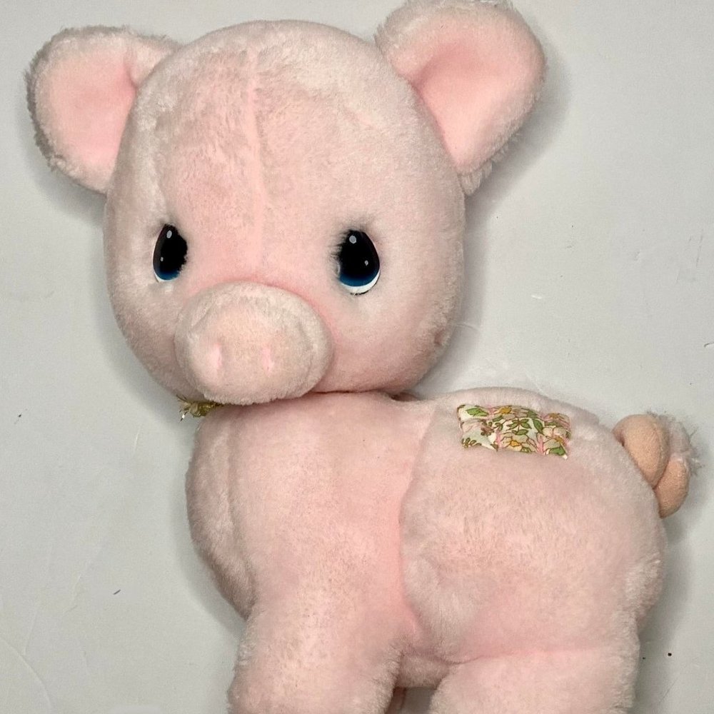 Vintage Applause 1986 Precious Moments Stuffed Animal- Pink Tubby Pig